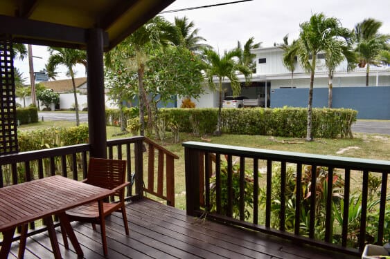 From veranda looking out